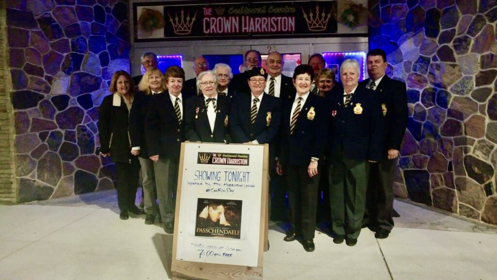 Branch 296 Executive at a film screening of Passchendaele at the Harriston Crown Theatre.